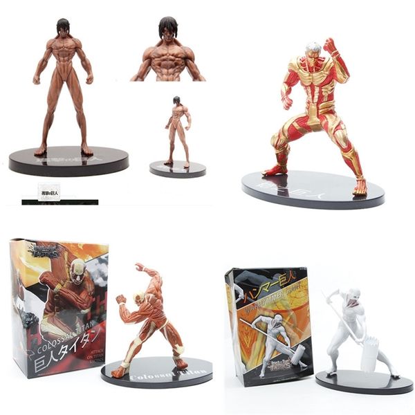 Attack On Titan Anime Figürü Eren Yeager Zırhlı Savaş Çekiç Titan Dev Bebek Eylem Figuras PVC Modeli 15 cm Koleksiyon Oyuncak 220520