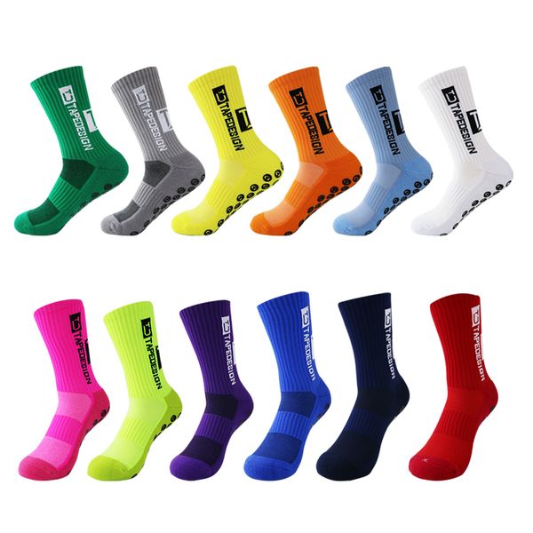 

2022 new anti slip football socks mid calf non slip soccer cycling sports socks mens, Black