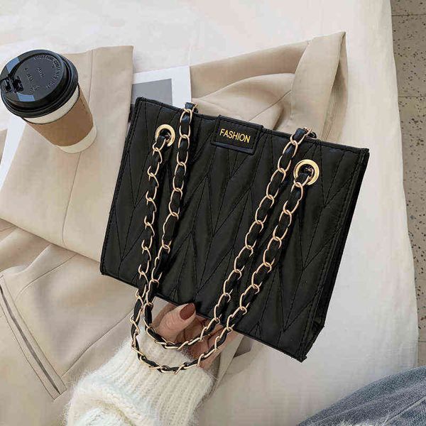 

big bag women autumn fashion large capacity shoulder bag versatile chain tote bag 220518