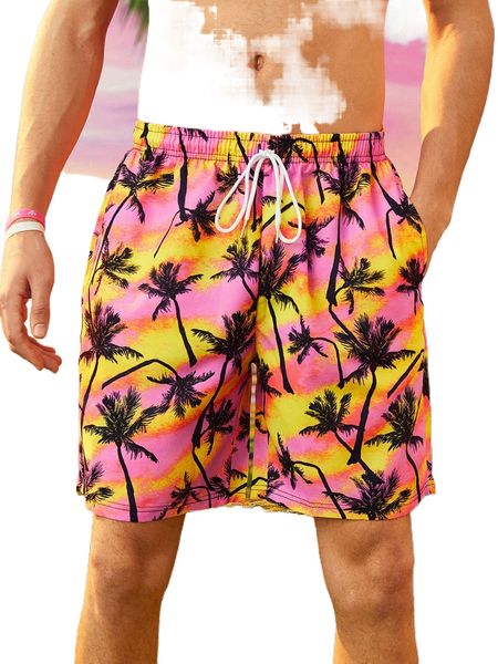 

romwe guys tropical print shorts q3up#, White;black