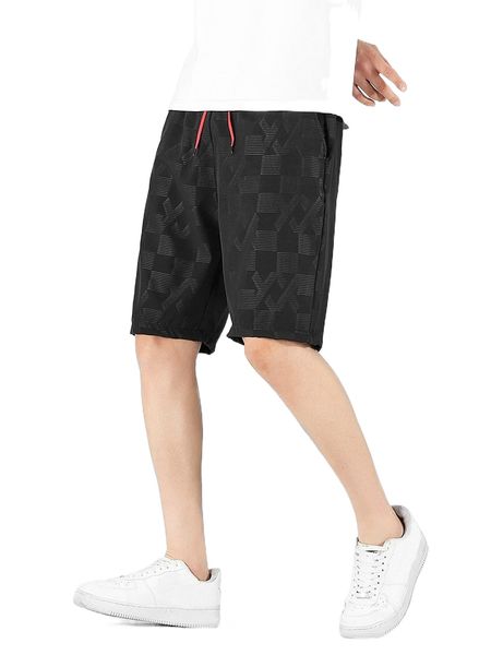 

men graphic print drawstring waist shorts b6zw#, White;black