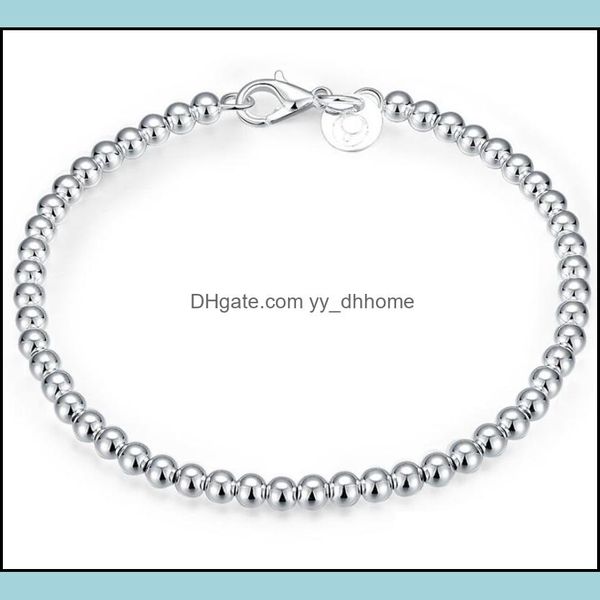 Gliederkette Armbänder Schmuck 925 Sterling Silber vergoldet Perlen Armband 4 mm x 20 cm Mode Weihnachtsgeschenk Gute Qualität und niedriger Preis Drop Deliv