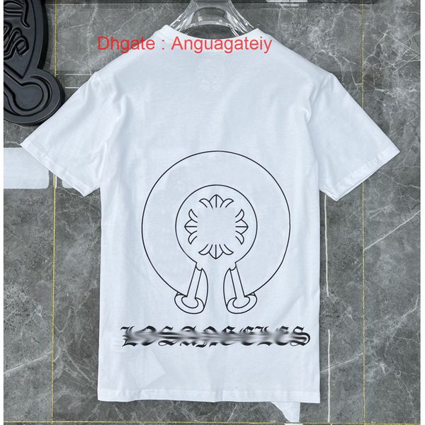 

luxury ch mens t shirts horseshoe flower tees brand man summer cross t-shirts sanskrit letter designer tshirts fashion boy hip hop sweater w, White;black