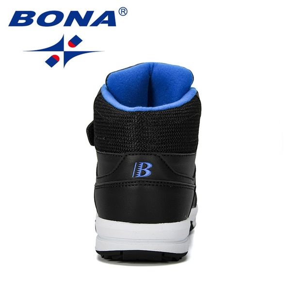 

bona designer autumn winter kids shoes classic children boots girls snow boots pu leather boots flats sneakers trendy lj201203, Black;grey