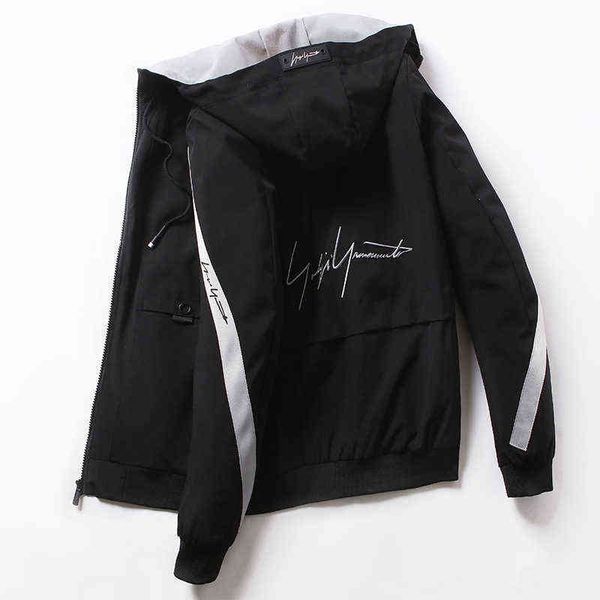 

2022 men hooded bomber jacket spring autumn men's casual street slim windbreaker jacket man authentic clothing coat t220816, Black;brown