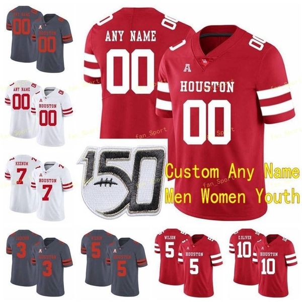 Nik1 NCAA College Jerseys Houston Cougars 5 Marquez Stevenson Case Keenum David Klingler 78 Wilson Whitley Chandler Smith Futebol personalizado