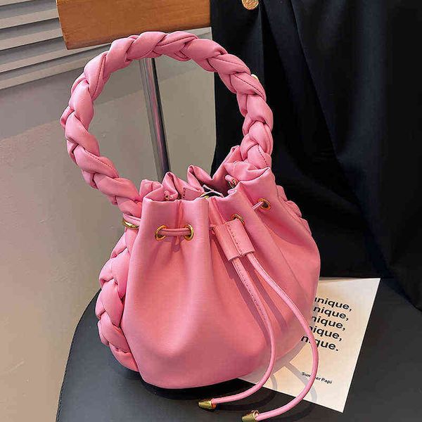 

braided shoulder messenger bag simple triangle 2022 fashion small tote bag female handbags and purses travel bags g220517