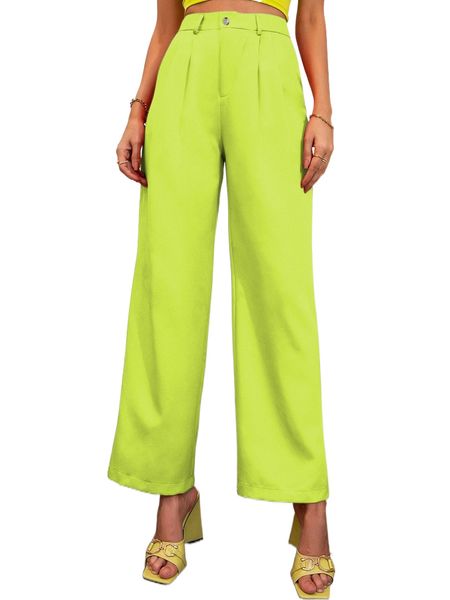 

plicated wide leg pants z7ru#, Black;white