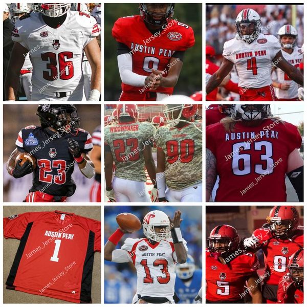 

austin peay governors football jersey 73 aaren alexander 55 jalen armstrong 76 jack baker 77 gavin campbell 57 aarion harvey 63 donovan hasl, Black