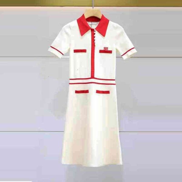 

casual dresses fadan s family spring and summer women's embroidered short sleeve lapel knitted dress, Black;gray