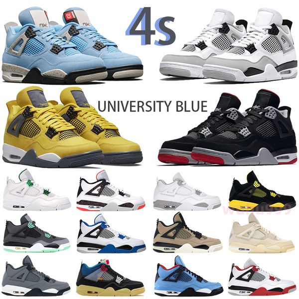 

2022 jumpman4sketball shoes university blue tech white sail white cement pure money red thunder pony hai sneakers women trainers us36-47