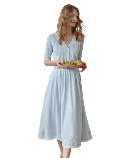 

simple retro press crease lace trim sailor collar a-line dress k29n#, Black;gray