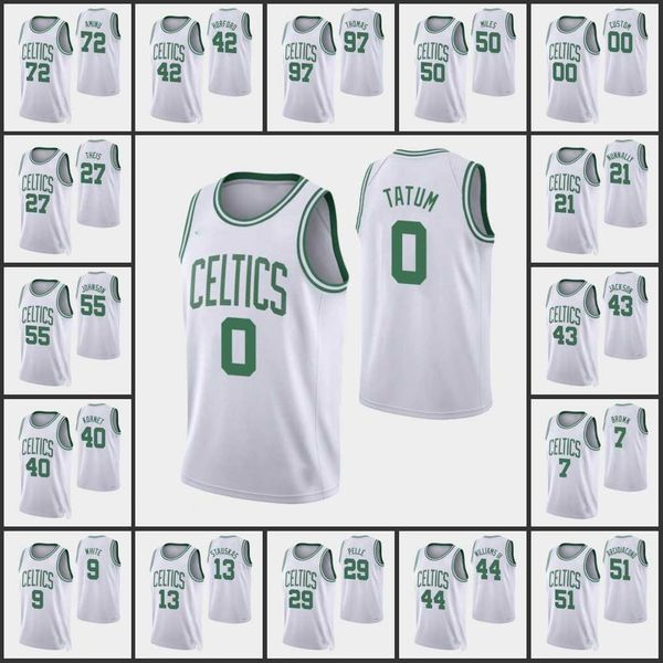 

boston celtics's jayson tatum jaylen brown grant williams marcus smart derrick white al horford custom 75th diamond white jersey, Black