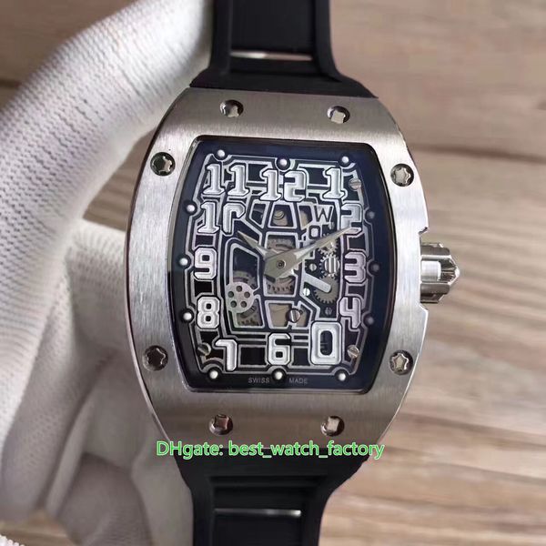 

8 style watches 38mm x 48mm rm67-01ti extra flat skeleton 18k rose gold sapphire glass transparent mechanical automatic mens watch men', Slivery;brown