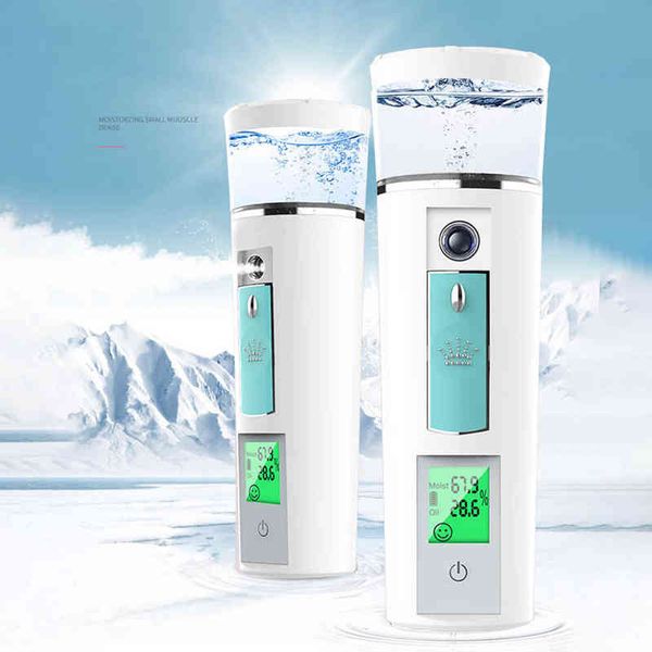 50ml Mini Nano Mist Sprayer Portable Facial Steamer Nebulizer Face Spray Spa Skin Idratante Handy Umidificatore Tester 220526