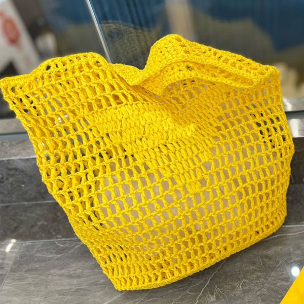

fiber totes bag plain straw letter bags holding beach woven bag hollow out triangle decoration crochet embroidery lettering soft knitting wo