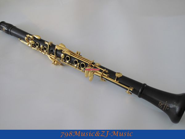 

sr new grenadilla black wooden ebony a clarinet with mouthpiece gold plated keys