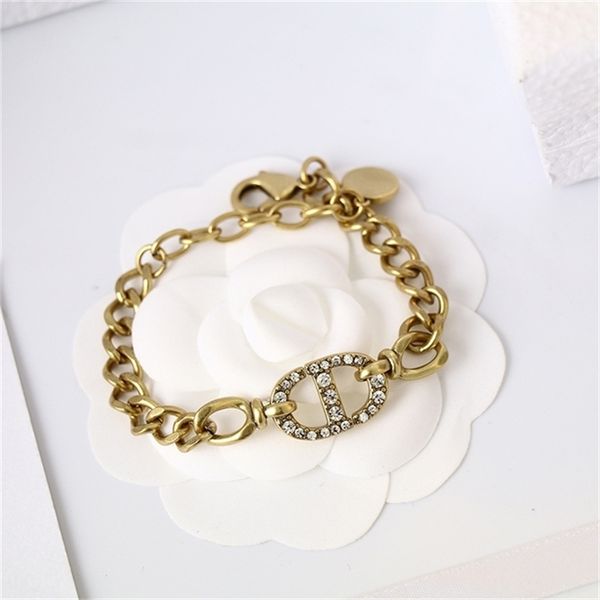 

2022 36% off designer jewelry d family letter women's new net red fashion diamond bracelet high version bracelet, Black