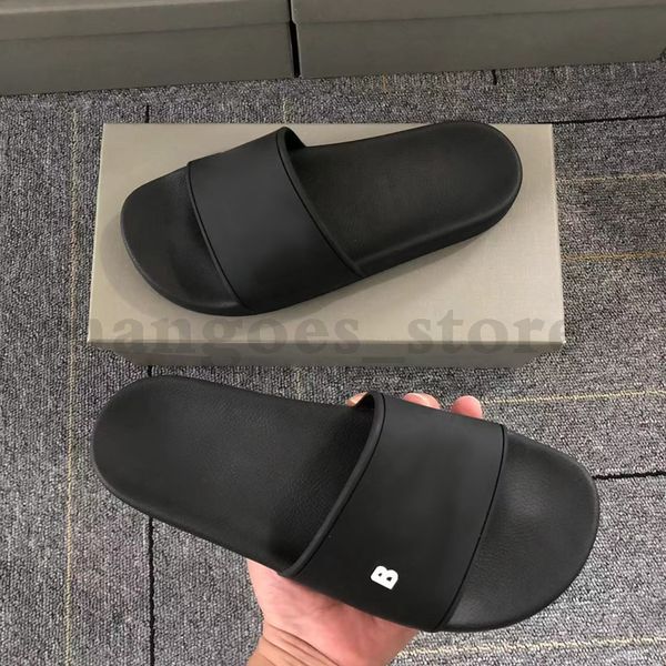 

men designers bb slides womens slippers fashion floral slipper leather rubber flats sandals summer beach shoes loafers gear bottoms sliders, Black