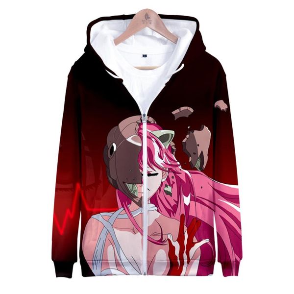 Erkek Hoodies Sweatshirts Elfen Lied 3D Baskı Erkekler Kadın Büyük Boyut Harajuku Fermuar Hoodis Sweatshirt Sıradan Highstreetmen's