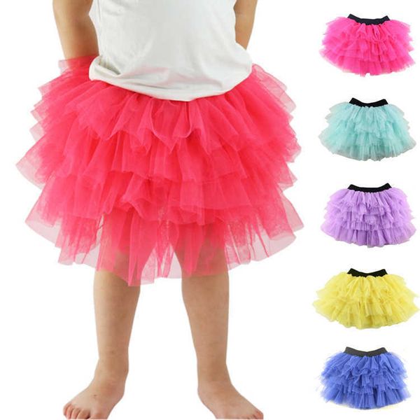 

wennikids baby girl candy skirt color half-length tulle tutu dance cute solid fashion pettiskrit 3-8 years, Blue