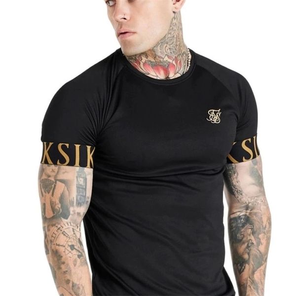 Sik шелковая футболка мужчина летняя короткая рукава для сжатия футболка сетчатые топы
