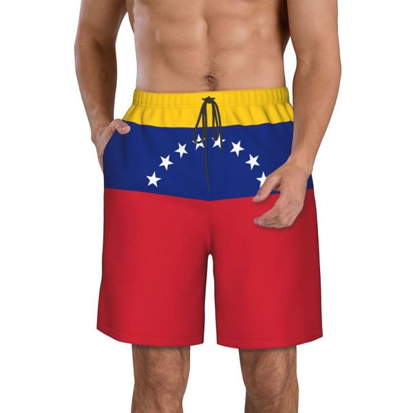 

men's shorts men's venezuela flag beach pants surfing m-2xl polyester swimwear runningmen's, White;black