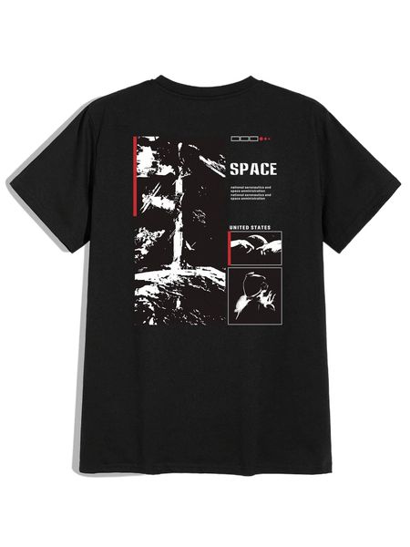 

men figure and slogan graphic tee j3sy#, White;black