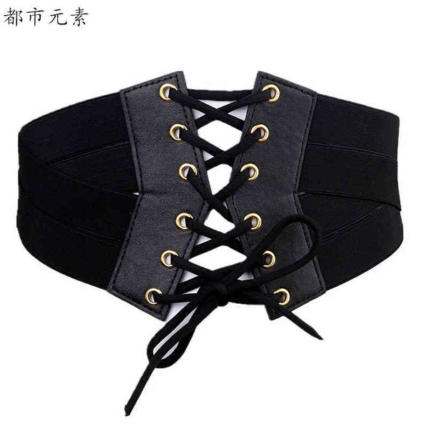

belts korean fashion bandage elastic wide belt women's skirt decorative shirt with simple 100 corset waist seal 1thp, Black;brown
