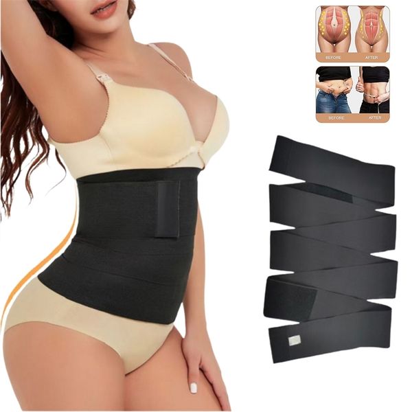 

bandage wrap waist trainer shaperwear belt adjustable cincher body shaper women slimming tummy corset stretch bands 220817