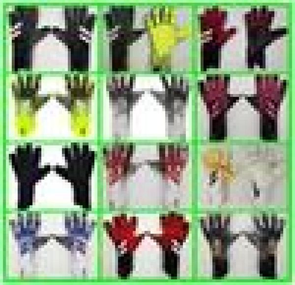 

new goalkeeper gloves finger protection professional men football gloves adults kids thicker goalie soccer glove230f, Black