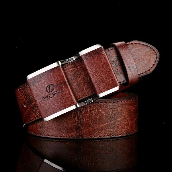 

mens belt korean fashion smooth buckle business casual young trouser designer luxury brand belts, Black;brown
