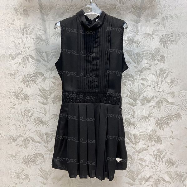 

sleeveless womens pleated dress girls slim black dresses casual fashion women dress