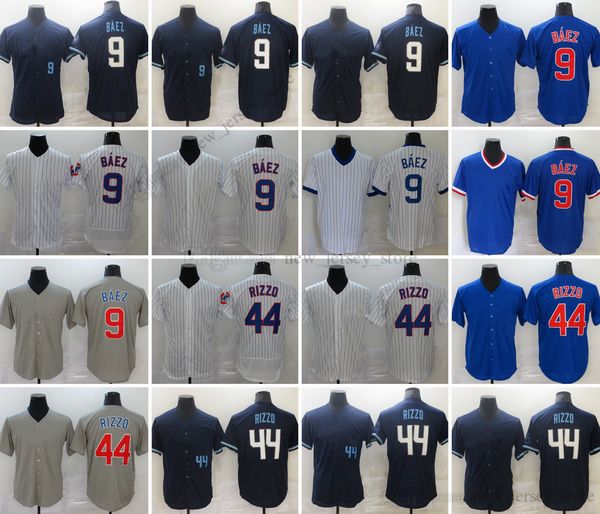 Movie College Baseball Wears Jerseys Stitched 9 JavierBaez 44 AnthonyRizzo Slap All Stitched Name Number Away Respirável Sport Sale Alta Qualidade