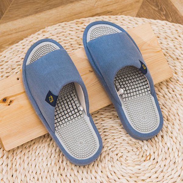 

indoor ergonomics women men massage slippers house foot arch massage health platform lover shoes bedroom ladies cotton slides, Black