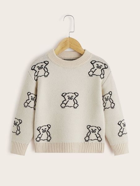

toddler boys bear pattern sweater she02, Blue