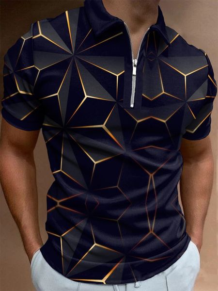 

summer geometric polka dot print polos t shirt men polo designer t-shirts loose tees men casual luxury clothing streetwear tshirts 3xl, White;black