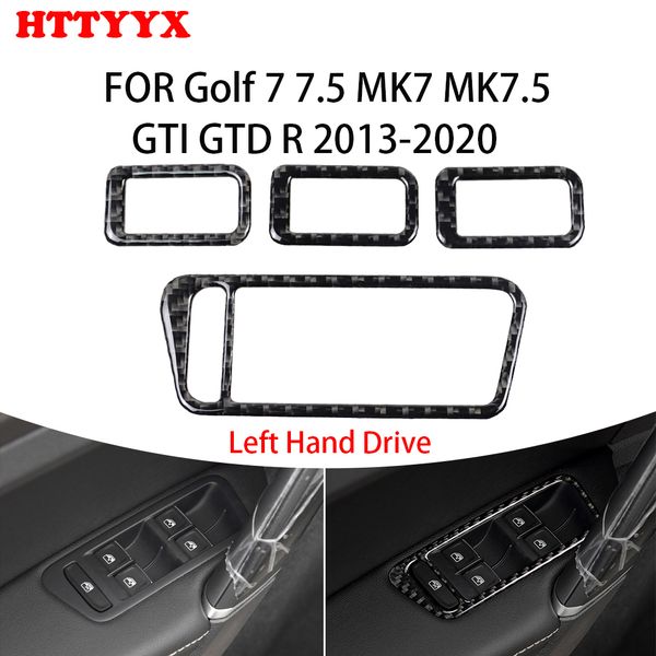 Für Volkswagen Golf 7/7,5 MK7 MK 7,5 GTI GTD R 2013 - 2020 Carbon Faser Auto Innen Fenster taste Rahmen Dekorative Aufkleber