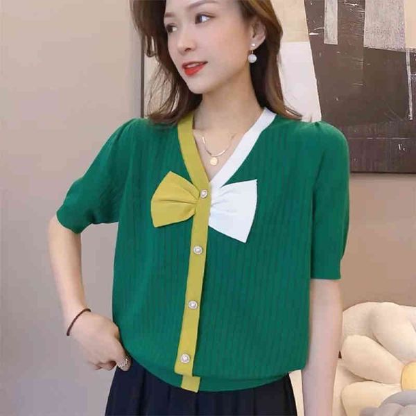 

women's sweaters style summer shirt with bow and tie o6fx, White;black