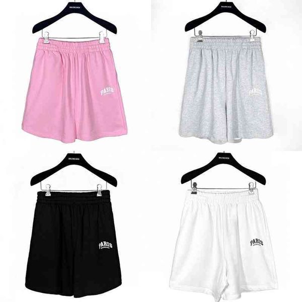 

and balenciagss cotton tested 22ss men's embroidered women's letter shorts terry casual sports pantsdesigner luxury fashion collec, White;black