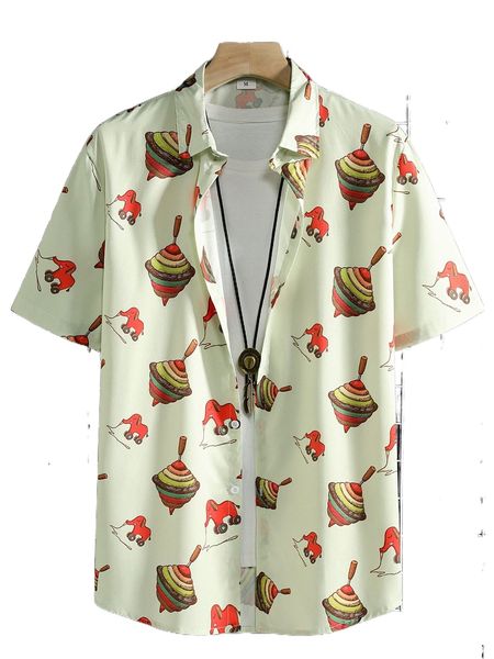 

men 1pc random cartoon graphic shirt z3pc#, White;black