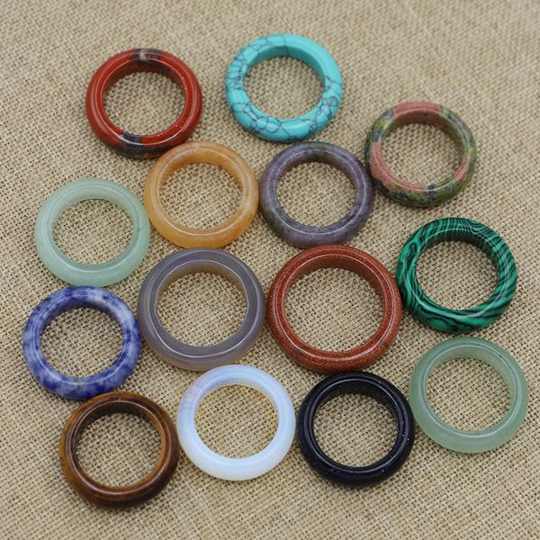 

width 6mm natural crystal stone ring agate round ring women men jewelry party gifts 17-20mm, Silver