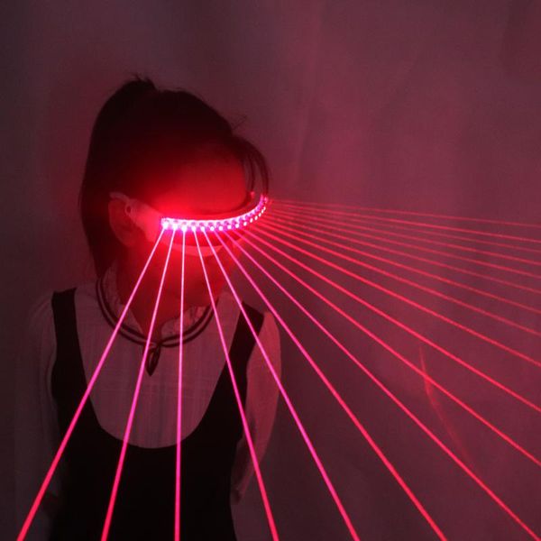 Decorazione per feste 650nm Occhiali laser rossi Occhiali da sole LED 18 pezzi Afflusso di persone Palcoscenico Lampeggiante Vetro Sexy Gogo Show SuppliesParty