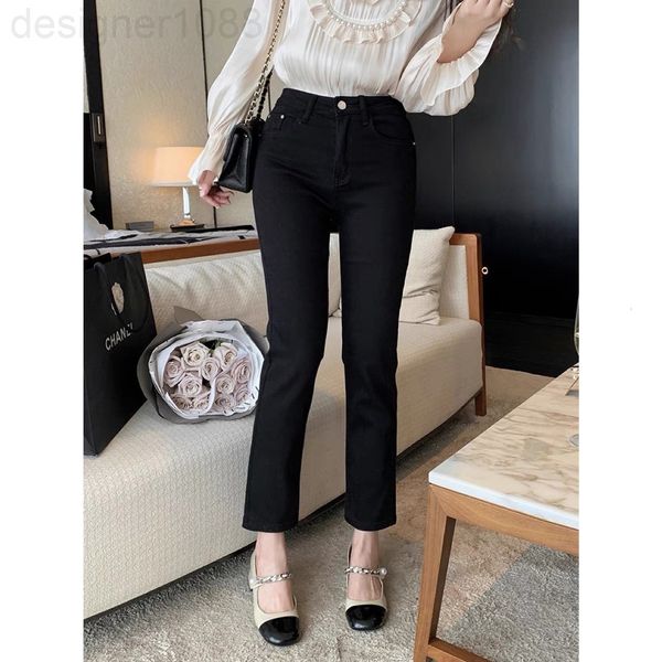 

women's jeans designer smoke tube pants are straight leg god with a length of nine points. they designed to wear soft skin friendly smo, Blue