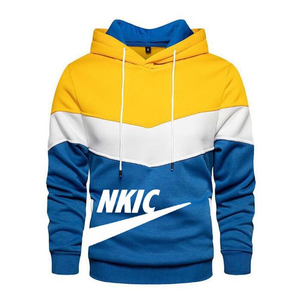 

2022 spring splice men hoodies fleece warm mens sweatshirt fashion streetwear casual men's pullovers brand hoody s-3xl, Black