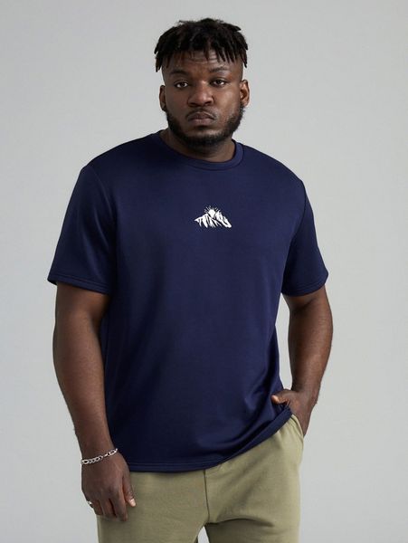 

extended sizes men mountain & sun print tee 49yt#, White;black