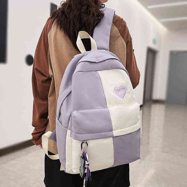 NXY School Bags Lady Carina Waterproof College Girl Travel Student Zackpack Fashion Leisure Female Book Women Nylon 220802