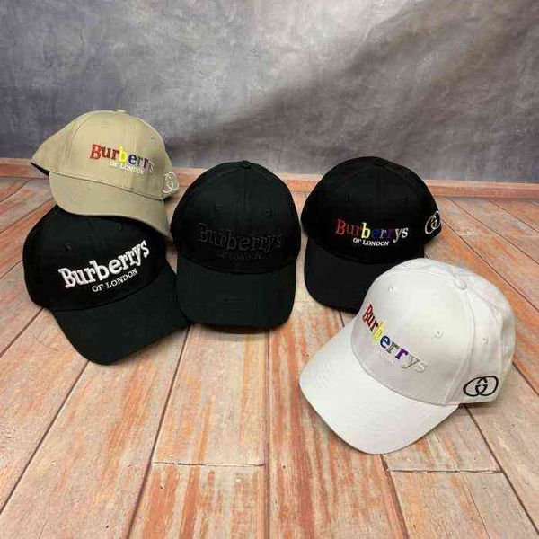 

ball caps burbrerys hatmens and womens hat; summer b family baseball cap; korean version trend; versatile embroidered sun visor cap; sun hat, Blue;gray