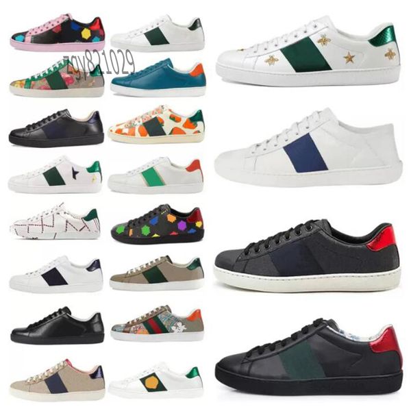 

fashion men women casual shoes flat matte leather sneakers bee shoe snake heart chaussures trainers green red stripes embroidery zgy1, Black