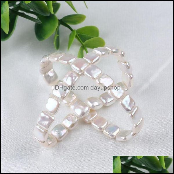 

beaded strands beaded 8-9mm natural freshwater white pearl square baroqu dh6nn, Black